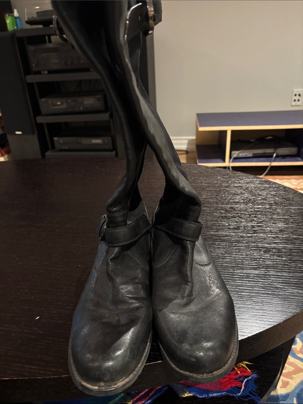 Stuart Weitzman tall Black Leather boots in very good condition.